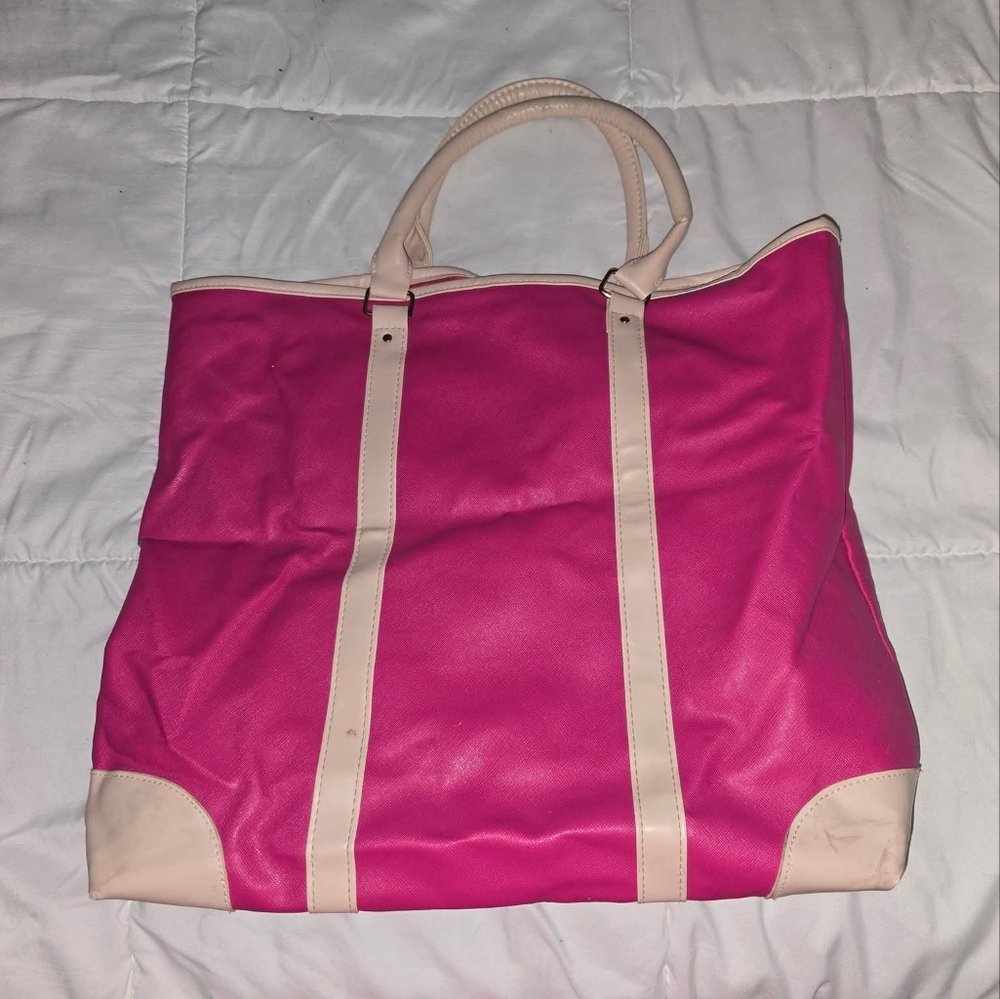 Victoria's Secret Pink and Tan Tote Bag